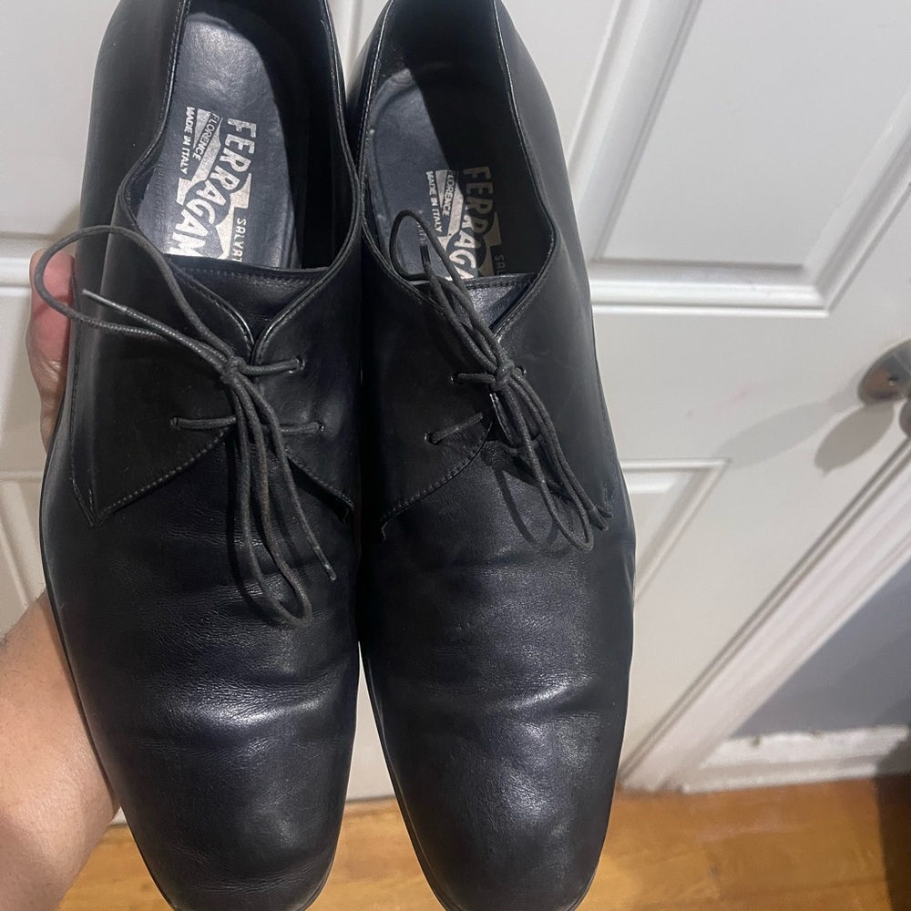 Salvatore Ferragamo Classic Black Oxfords Sz 10.5 E